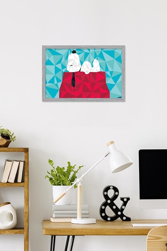 Peanuts: Astronomy-Geometry - Snoopy Wall Poster, 22.4L" x 14.7W", Gray Framed Version