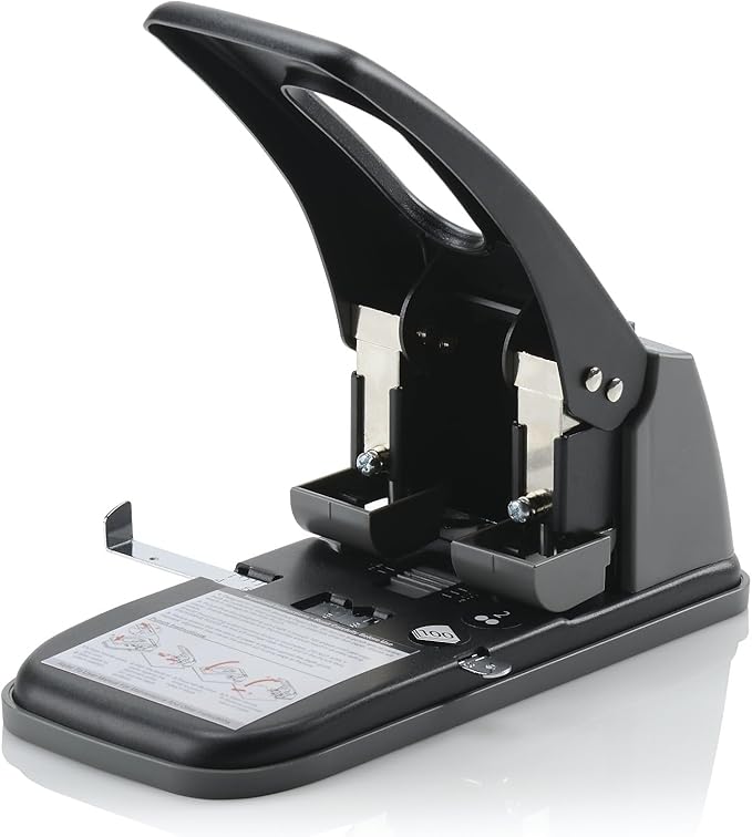 Swingline 2 Hole Punch, Hole Puncher, High Capacity, 100 Sheet Punch Capacity, Fixed Centers, Black (74190)