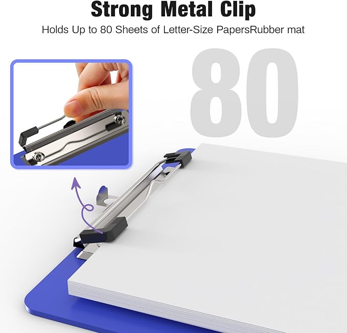 2 Pack Small Clipboards, A5 Plastic Mini Blues Clip Board for Classroom, Students, Kid, Size 6" x 9" with Low Profile Clip, Office & School Supply
