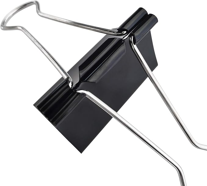 DSTELIN Extra Large Binder Clips 2.4-Inch (12 Pack), Big Paper Clamps for Office Supplies, Black