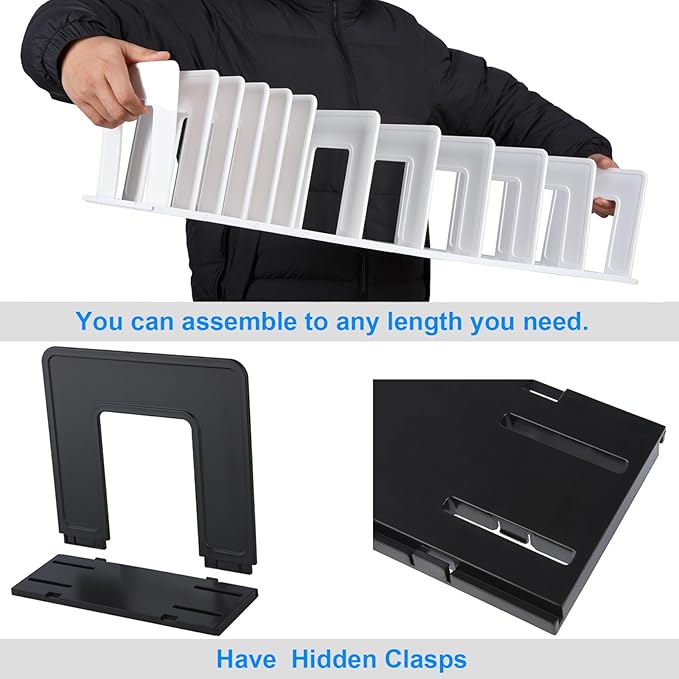 Adjustable Vertical File Sorter Sturdy Plastic Expandable Upright File Holder, Desktop Binder Organizer, School Office Organization Bookshelf Divider, Assemble Easily Endlessly, Purple