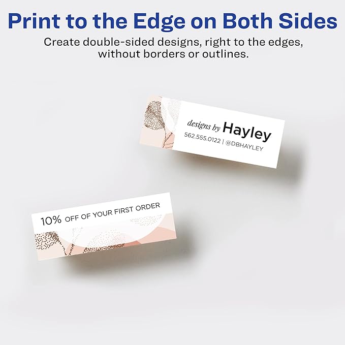 Avery Mini Business Cards, Sure Feed Technology, 1" x 3", Matte White, 160 Small Business Cards Total, Print-to-the-Edge, Laser/Inkjet Printable (5329)