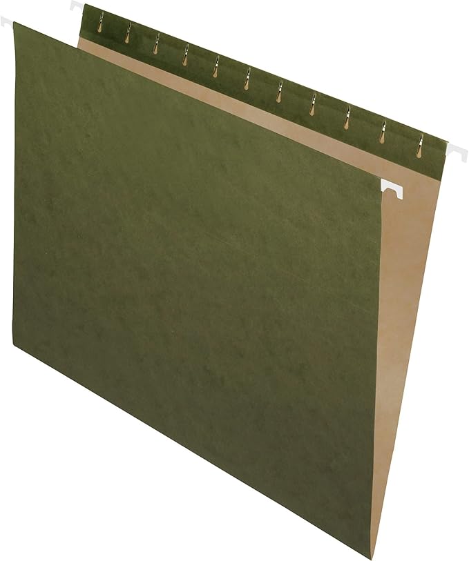 Pendaflex Recycled Hanging Folders, Letter Size, Standard Green, 25/BX (81600), Standard Green - No Tabs