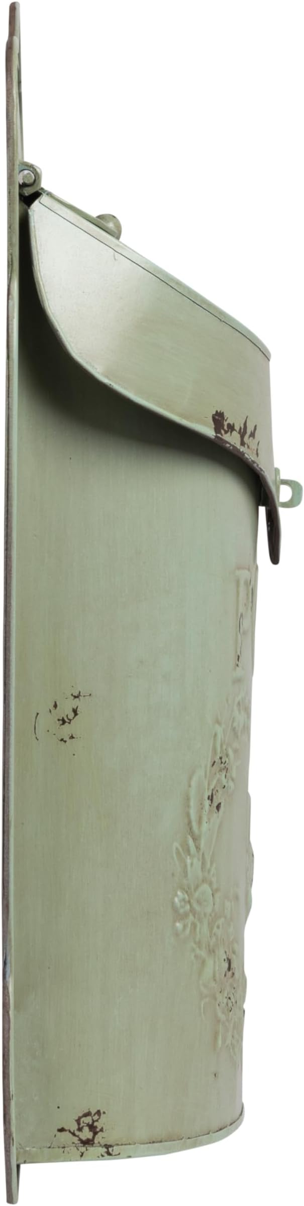 Creative Co-Op Aqua Embossed Tin Post Box with Distressed Finish (Pack of 2)
