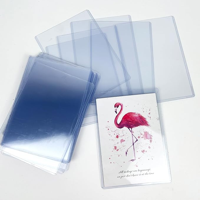 Rainmae 25 Pack 5" x 7" Rigid Print Protectors, Clear Waterproof Hard Plastic Page Sheet Protectors, B6 Paper Sleeves Photo Plastic Sleeves Hard Plastic Document Holder Birth Certificate Protector