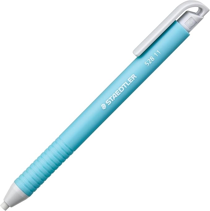 STAEDTLER Vinyl Eraser Holder (3-Pack): Retractable Erasers for Pencils, Soft Vinyl, Latex-Free, Clean Edges, No Smudges, Pastel Colors