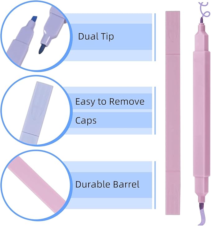 EooUooIP Dual Tip Aesthetic Bible Highlighters, 12Pack Pastel Highlighters, Chisel & Fine Tips, Cute Highlighter Assorted Colors, Bible Highlighter and Pens No Bleed, No Bleed Bibles Assorted Colors