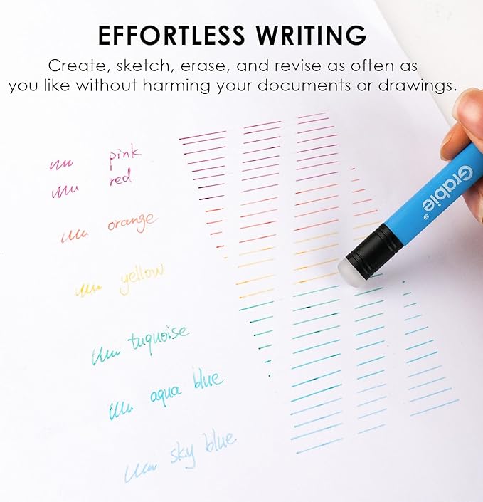 Grabie Erasable Gel Pens, 9 Colors Erasable Pens, Make Mistakes Disappear Colored Pens, Assorted Color Inks for Drawing Writing Planner,Gel Pens for Coloring