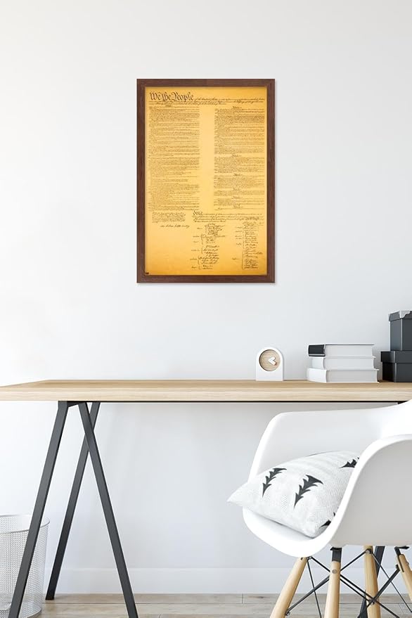 Trends International The Constitution Wall Poster, 14.725" x 22.375", Mahogany Framed Version