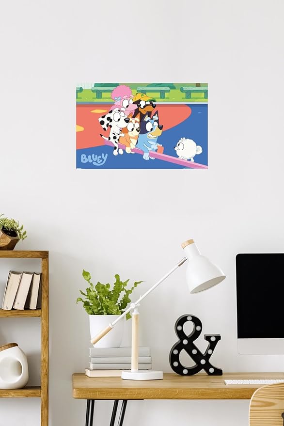 Bluey (2018) - Bluey and Friends See Saw Fun Wall Poster, 22.4L" x 14.7W", Premium Unframed Version