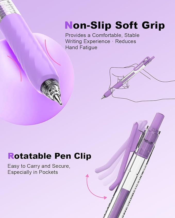 Acrylic Colored Pens Set, 72 Colors Retractable Gel Ink Pens, 0.7mm Fine Point Colorful Pen for Black Paper, Rock, Glass, Fabric and Art Crafts Supplies, Color Pen for Journaling Note Taking