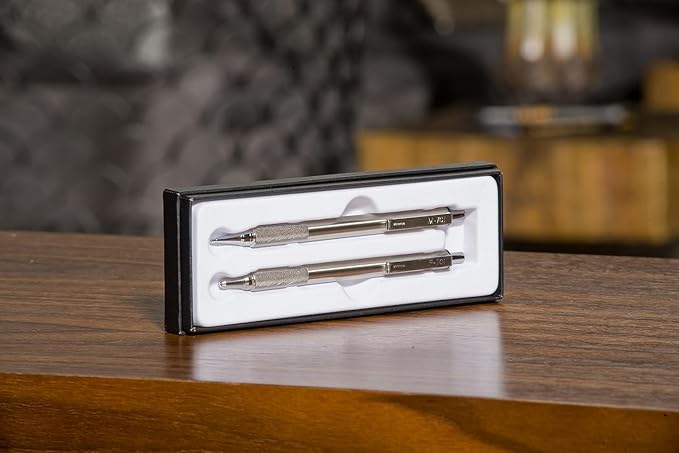 Zebra Pen M/F 701 Stainless Steel Mechanical Pencil and Ballpoint Pen Set, Fine Point, HB Lead and Black Ink, Ideal for Tactical Use, 2-Pack Gift Set (10519)