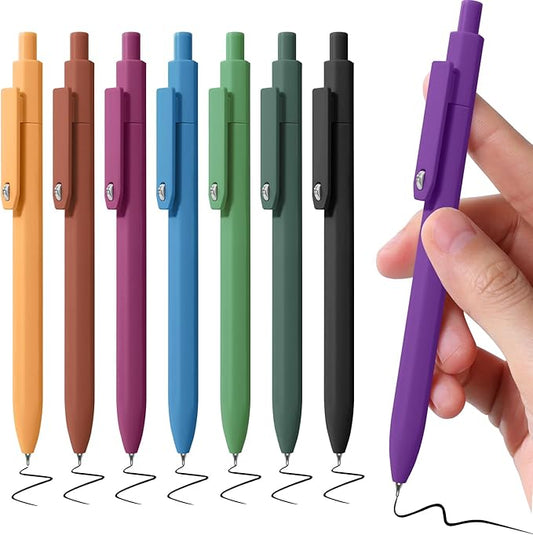 Gel Pens, 8 Pack Fine Point Black Ink Smooth Writing Ink Pen, Retractable Quick Dry Aesthetic Cute Pens for Women Nurses School Office Supplies