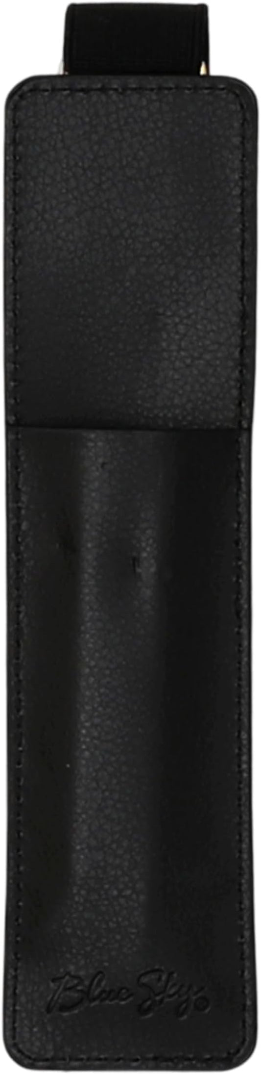 Blue Sky Pen Holder with Adjustable Elastic Bungee, 1.8" x 7.2", Faux Leather, Undated, Stitched Design, Fits Journals, Notebooks, Planners, and Sketchbooks (Black)