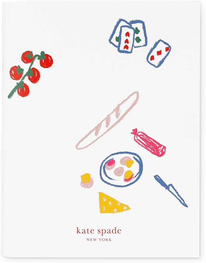 kate spade new york Reading Kit Set with Book Journal, Ballpoint Pen, Book Holder, Novelty Decision Coin, and Zipper Canvas Pouch (Park Picnic)