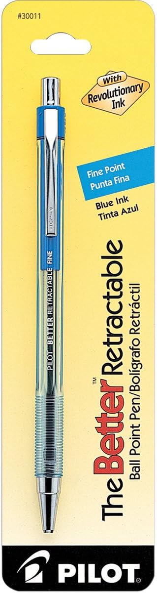 Pilot The Better Retractable Ballpoint Pen, Fine Point, Blue Ink, Single Pen (30011)