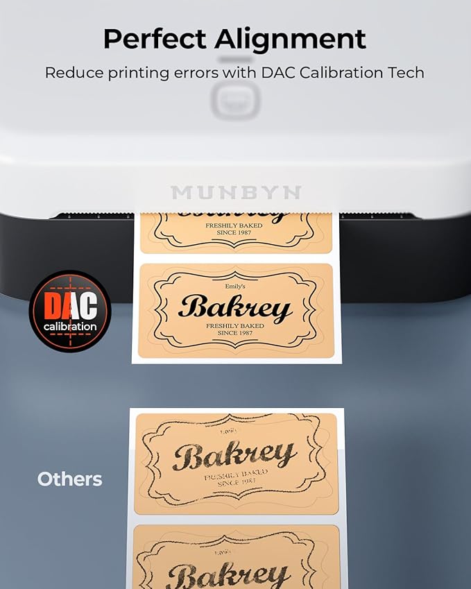 MUNBYN Bluetooth Thermal Label Printer RW403B, Wireless 4x6 Shipping Label Printer for Small Business, Compatible with Android, iPhone, Windows, Mac, Chromebook, Print Width 1.57"-4.25"