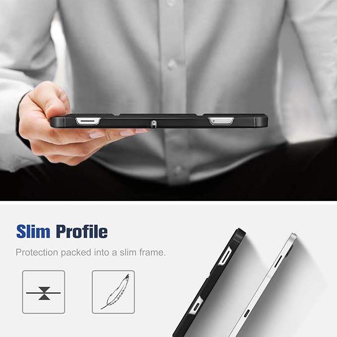Fintie Slim Case for Samsung Galaxy Tab S10 Lite/ S10 FE/ S9 FE 5G 10.9 Inch/Tab S9 11 Inch with S Pen Holder, Ultra Thin Lightweight Tri-Fold Stand Cover with Auto Wake/Sleep, Black