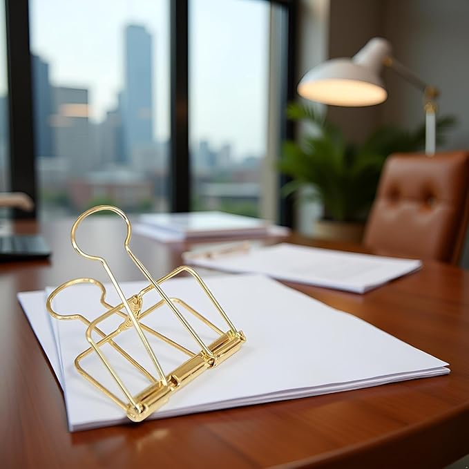 4Pcs Golden Hollow Out Long Tail Wire Binder Clips Paper Binder Clip Binder and Paper Clips Small in Size and Light in Weight Clips