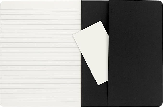 Moleskine Cahier Journals, Soft Cover, XL (7.5" x 9.5") Ruled/Lined, Black, 120 Pages (Set of 3)