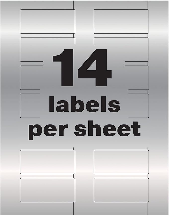 Avery Metallic Asset Tag Labels, 1-1/4 x 2-3/4", Laser Printable Tags, 112 Waterproof Labels (61528)