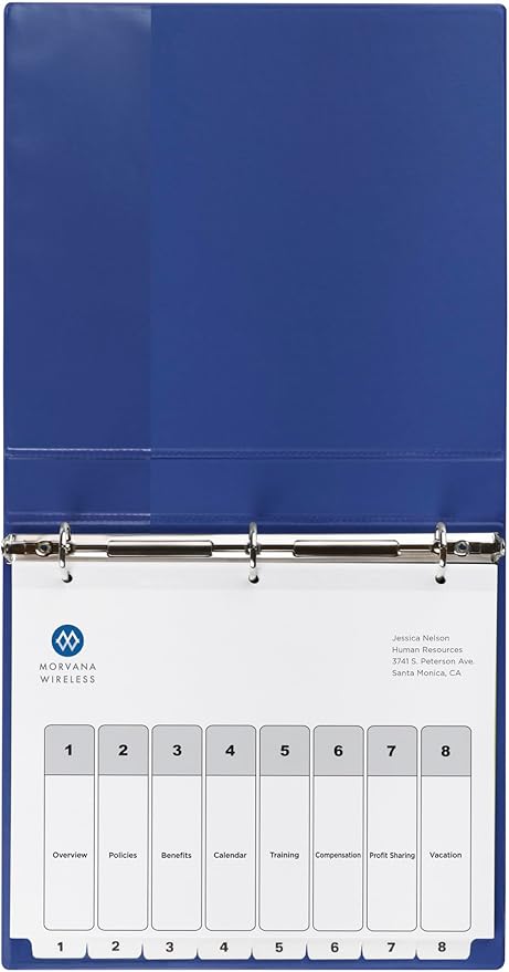 Avery Dividers for 3 Ring Binders, 8 Tabs per Set, Customizable Table of Contents, Classic White Tabs, Great for Organizing Reports, Projects, and More (11132)