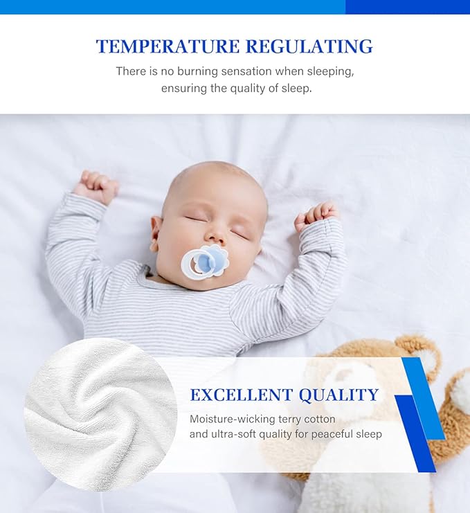2 Pack Full Size Mattress Protector Waterproof Mattress Protector Full Mattress Pad Cover Noiseless, Soft Breathable Terry for Pets Kids Adults 54" x 75"
