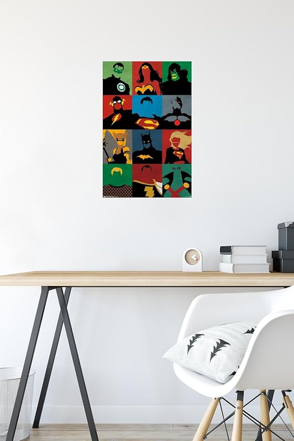 Trends International DC Comics - Justice League - Minimalist Wall Poster, 14.725" x 22.375", Premium Poster & Mount Bundle