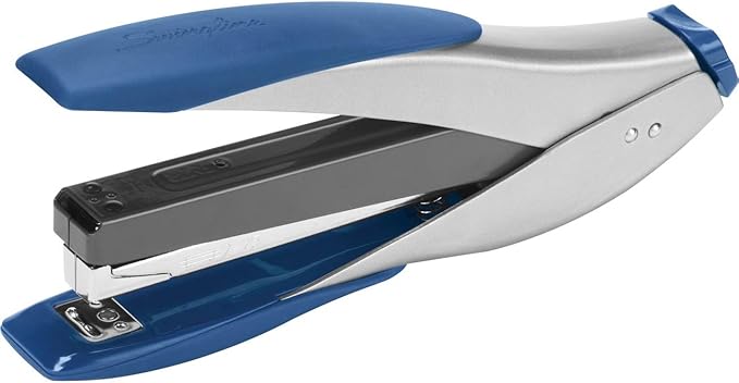 Swingline Stapler, SmartTouch Desktop Stapler, Reduced Effort, 25 Sheets, Full Strip, Silver/Blue (S7066525)