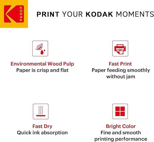 KODAK Picture Paper Vivid 4"x6", 100 count, 66lb-230g/m2 weight, 11.9 mil thickness, Vivid color picture paper- THIS PRODUCT IS NOT COMPATIBLE WITH THE KODAK DOCK PRINTER"
