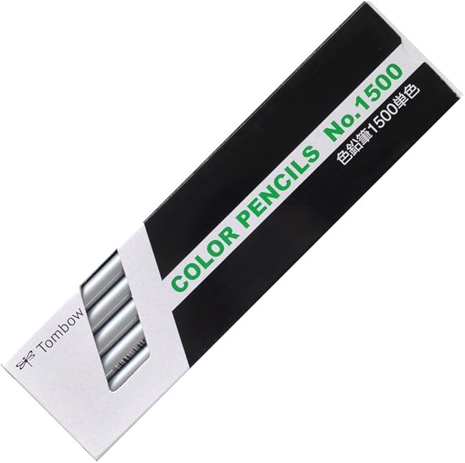 Tombow Colored Pencils, 1500 Solid Color, Silver, Dozen 1500-35