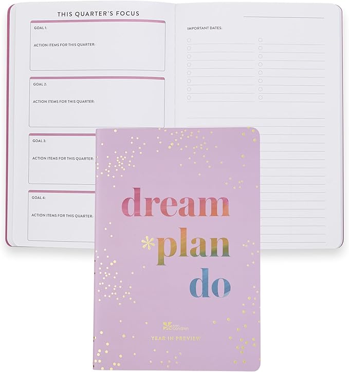 Erin Condren Year in Preview Petite Planner| Small Yearly and Monthly Goal-Setting Planner, Slim and Portable Goal Planner, Journal, and Productivity Tracker in One