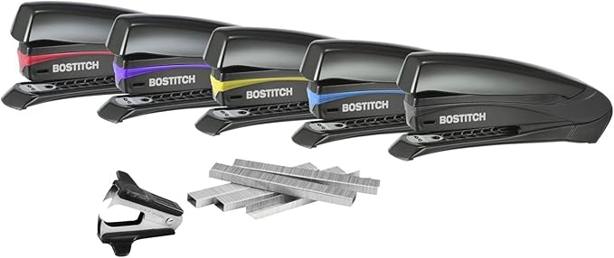 Bostitch Inspire 20 Sheet Stapler - One Finger, No Effort, Spring Powered Stapler - Assorted Colors, No Color Choice (1429)