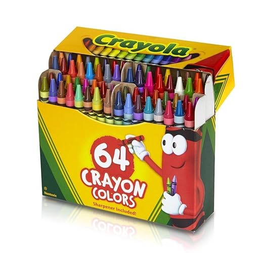 Classic Color Pack Crayons, Assorted 64/Box, Total 6 Boxes
