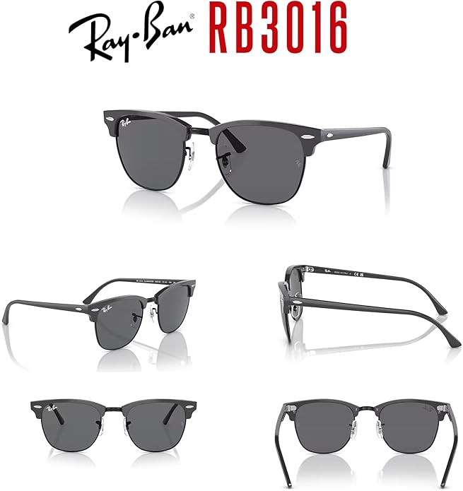 Ray-Ban RB3016 CLUBMASTER Sunglasses For Men For Women +BUNDLE with ACCESSORY EYEWEAR KIT