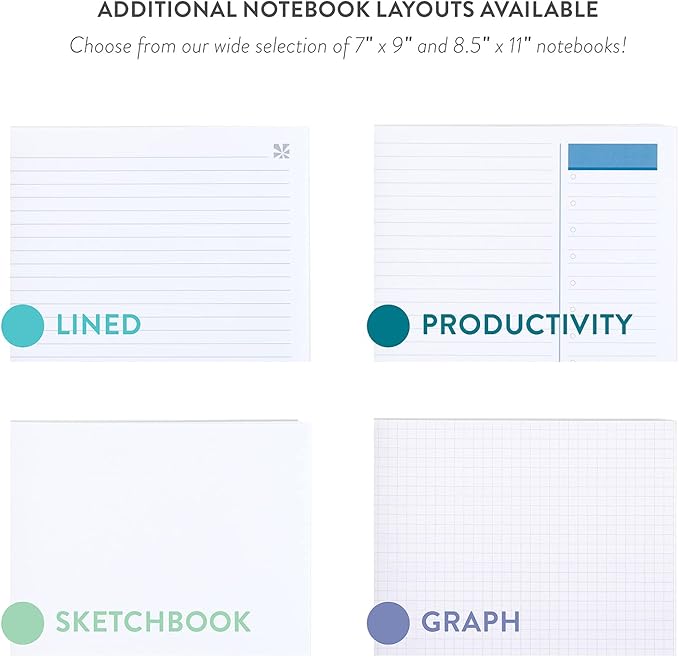Erin Condren 8.5" X 11" Spiral Bound Dotted Grid Notebook - Groovy Blooms - 5Mm Dot Grid, 160 Pages Writing, Drawing & Art Notebook, 80Lb Thick Paper