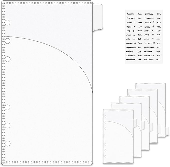 NatSumeBasics 6 A6 Cash Envelopes Frosted 0.3mm PP A6 Binder Pocket Dividers with Label Sticker for 6 Ring Budgeting Planner Inserts Supplies Accessories (6 Frosted)