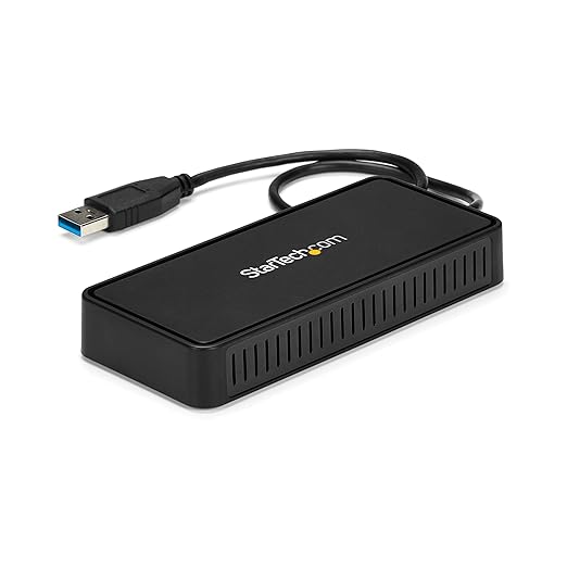 StarTech.com USB 3.0 Mini Dock - Dual Monitor USB-A Docking Station with DisplayPort 4K 60Hz Video & Gigabit Ethernet - 1ft (30cm) cable - Portable USB 3.1 Gen 1 Type-A Laptop Adapter, TAA
