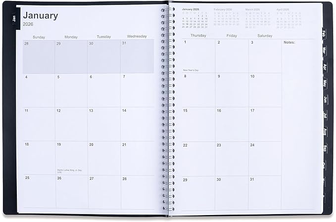 Staples Planner -, Large 18 Months Academic Daily Weekly Monthly Planner Yearly Agenda Jan. –June, 7.9" x 9.8", Page Tabs, Separator Page, Pocket Folder, Bookmark, Stickers, Sticky Note Set