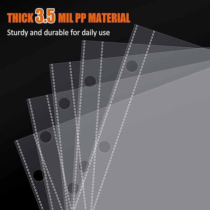 12x12 Scrapbook Page Protectors, 100 Pack, Heavyweight Refill Pages for Scrapbook Binder and 12x12 Photo Album