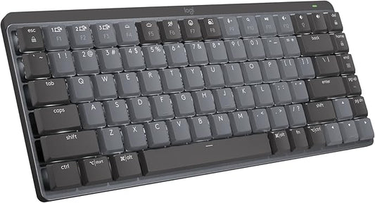 Logitech MX Mechanical Mini Wireless Illuminated Keyboard, Tactile Quiet Switches, Backlit, Bluetooth, USB-C, macOS, Windows, Linux, iOS, Android, Metal (Renewed)