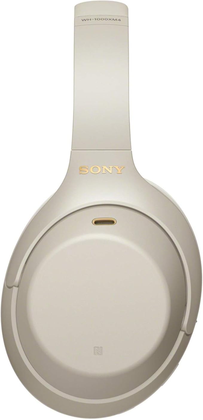 Sony WH-1000XM4 Wireless Noise Canceling Over-Ear Headphones (Silver) Bundle with 4 Port USB 3.0 Hub and USB Bluetooth Dongle Adapter Work from Home (3 Items)