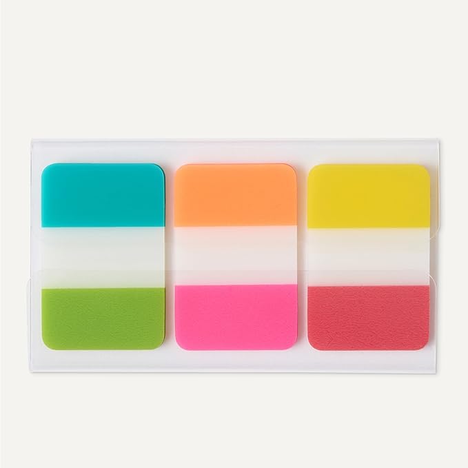 Amazon Basics Rectangular Tabs, 1 inch in Wide, 480 Pieces, Assorted Colors, 8 Dispensers/Pack