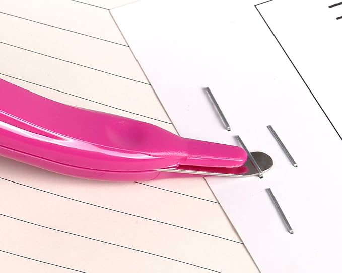 Staple Remover Professional Magnetic Staple Remover Puller Staples Remover Staple Removal Tool for School Office Home (Rose red)