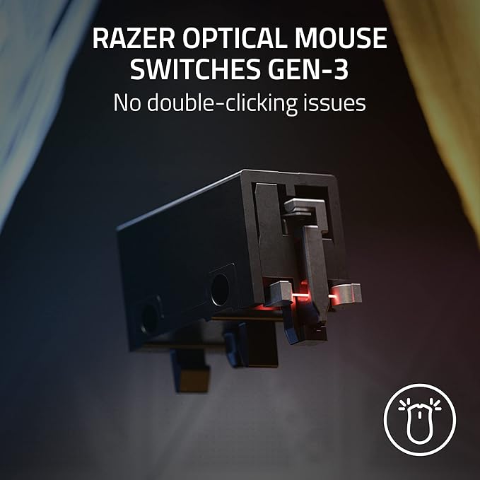 Razer DeathAdder V3 Wired Gaming Mouse: 59g Ultra Lightweight - Focus Pro 30K Optical Sensor - Fast Optical Switches Gen-3-8K Hz HyperPolling-6 Programmable Buttons -Ergonomic -Speedflex Cable- Black