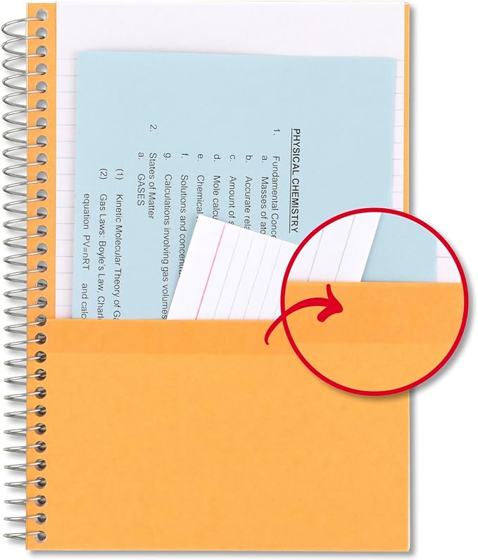 Five Star Spiral Notebooks, 6 Pack, 2 Subject, College Ruled, 9 1/2" x 6", 80 Sheets, Amethyst Purple, Sedona Orange, Seaglass Green, Tidewater Blue, Gray and Black (840029A-ECM)