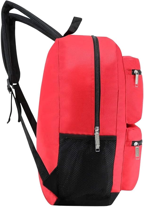 12-Pack 19” Sport Backpacks with 18 Piece School Supplies Kits - Pens, Pencils, Crayons - Bulk Bundle for Elementary, Middle, and High School Students, 6 Assorted Styles