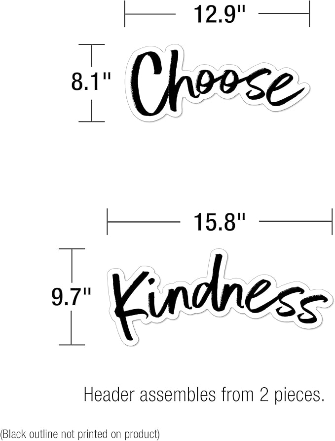 Carson Dellosa Kind Vibes 75 pc Bundle Motivational Bulletin Board Set, Poster, Rainbow, and Heart Cutouts with Positive Affirmations, Classroom Decor
