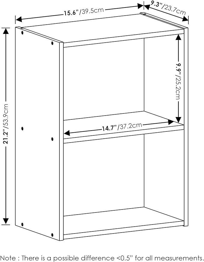 Furinno Luder Bookcase / Book / Storage, Green/White, 2-Tier