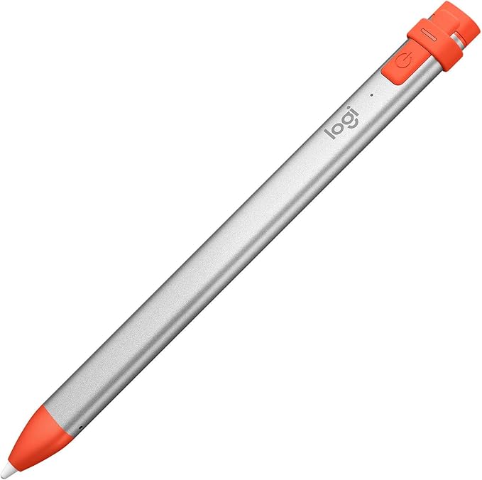 Logitech Crayon Digital Pencil for All iPads (2018 Releases and Later) with Apple Pencil Technology, Anti-roll Design, and Dynamic Smart tip - Orange